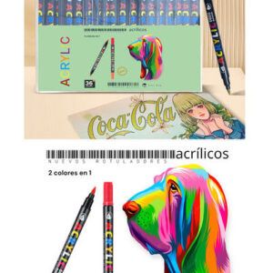Estuche 36 colores Acrílicos doble punta